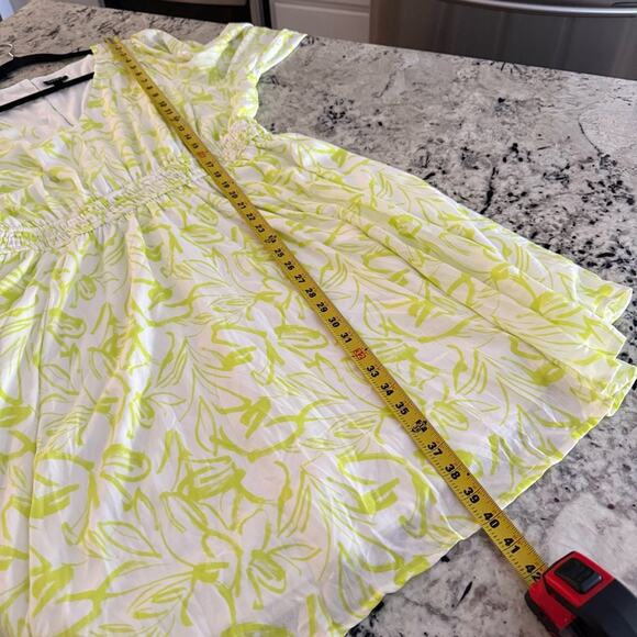Torrid Yellow Green Floral Mini Wash Gauze Wide Waist Skater Dress 2X 40261123 - Picture 12 of 15